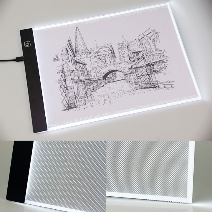 LED Copy Board A4 LED Copy Board Light Tracing Box A4 Tracing Light Pad  Artist tracing Light Box for Diamond Painting Light Box 3 Level Brightness  With 1.5m USB cable